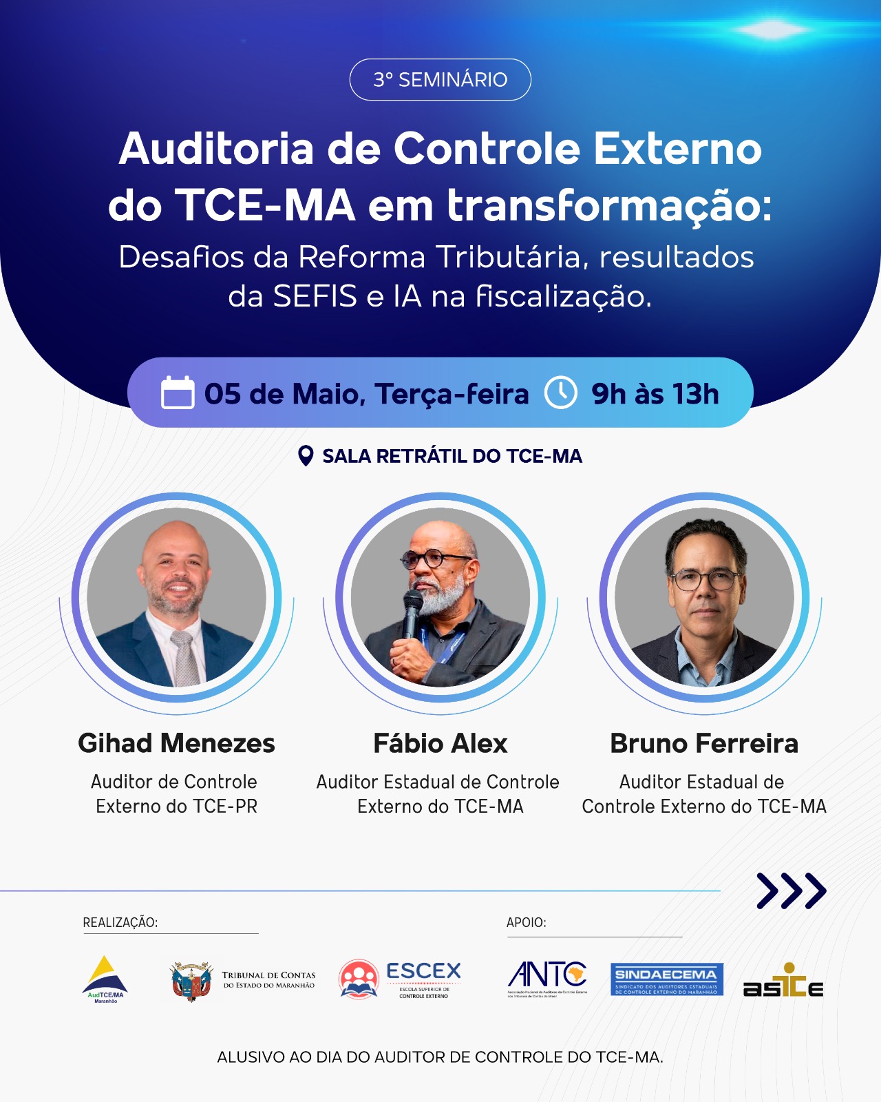 Seminário no TCE vai celebrar Dia do Auditor de Controle Externo 